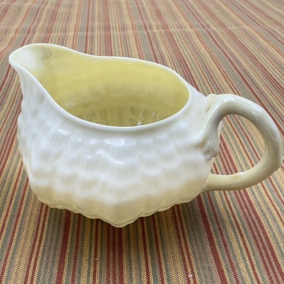 Vintage Belleek Ireland Creamer and Open Sugar Sea Shell Bone China Nautical - Picture 6 of 11